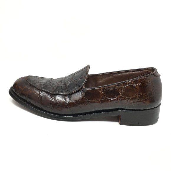 FootJoy Loafers Shoes Size 8.5 C Brown Alligator main image 8